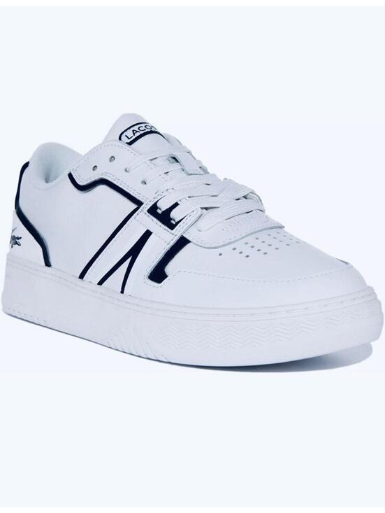 Lacoste L001 123 7 Mens Leather Low Top Sneaker In White Black Size US 11 - Picture 3 of 9